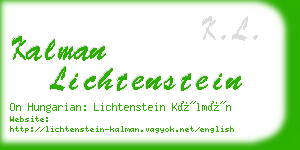 kalman lichtenstein business card